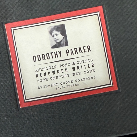 Restoration Hardware Dorthy Parker Literary Quote Coasters in Box Excellent - Picture 3 of 11